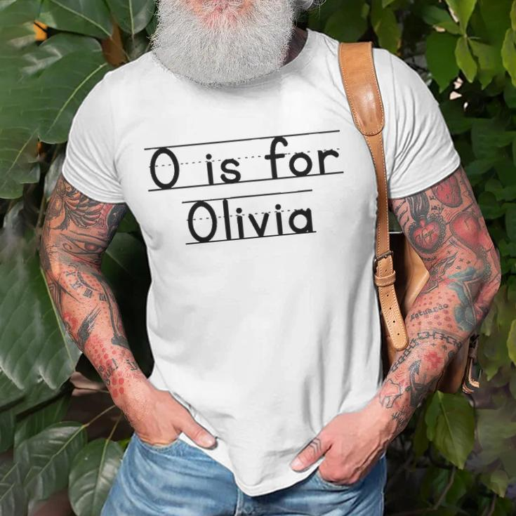 Back To School O Is For Olivia First Day Of School Kids Unisex T-Shirt Gifts for Old Men