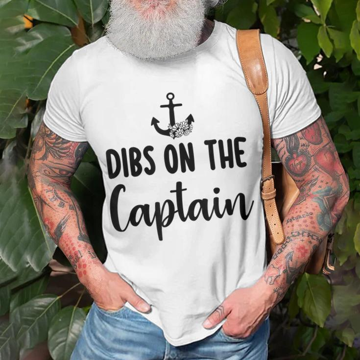 Captain Wife Dibs On The Captain Quote Anchor Sailing T-shirt Gifts for Old Men