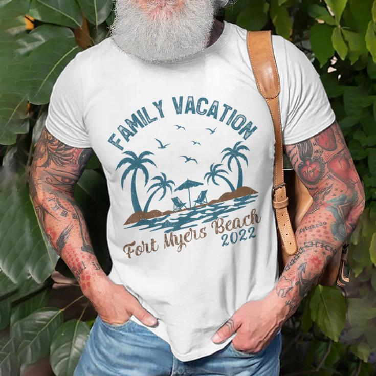 Family Vacation 2022 Palm Tree Florida Fort Myers Beach Unisex T-Shirt Gifts for Old Men
