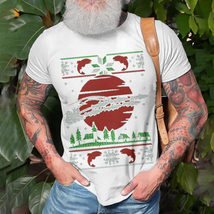 Fishing Santa Unisex T-Shirt Gifts for Old Men