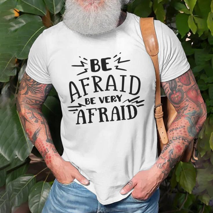 Halloween Be Afraid Be Very Afraid Black Men Women T-shirt Graphic Print Casual Unisex Tee Gifts for Old Men