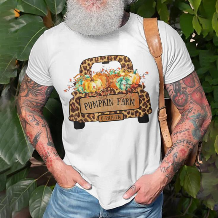 Halloween Pumpkin Farm Farmer Leopard Truck Farmers Wife Unisex T-Shirt Gifts for Old Men