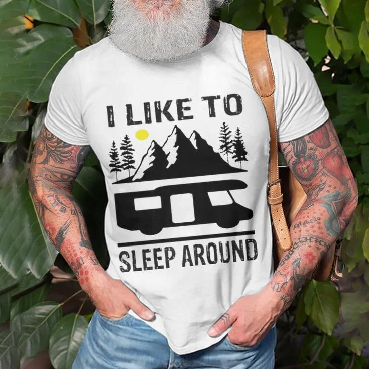 I Like To Sleep Around Camper Unisex T-Shirt Gifts for Old Men