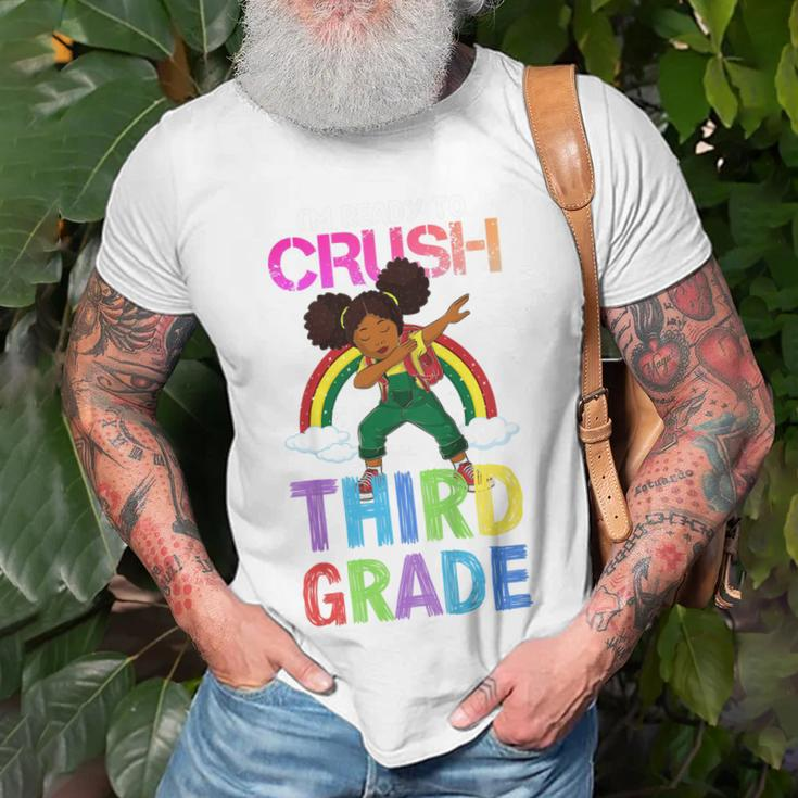 Kids Im Ready To Crush 3Rd Grade Dabbing Black Girl Rainbow Unisex T-Shirt Gifts for Old Men