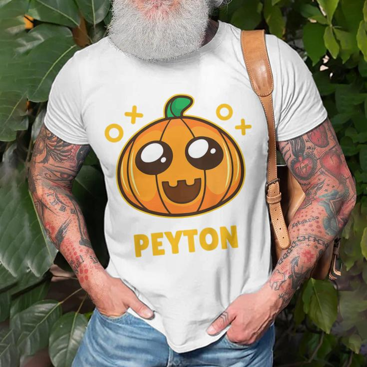 Kids Peyton Kids Pumpkin Halloween Unisex T-Shirt Gifts for Old Men