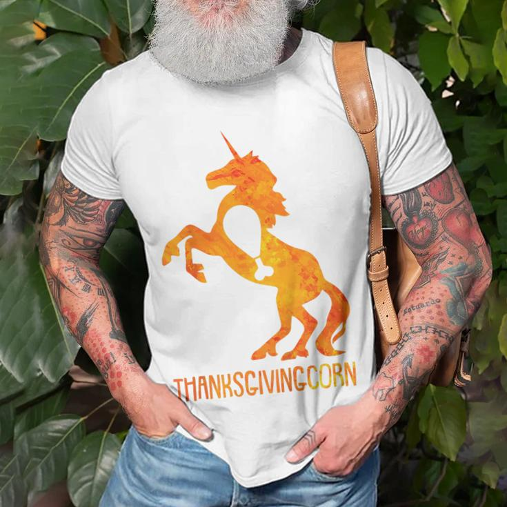 Kids Unicorn Thanksgiving Day Funny Turkey Leg Fall Autumn Unisex T-Shirt Gifts for Old Men
