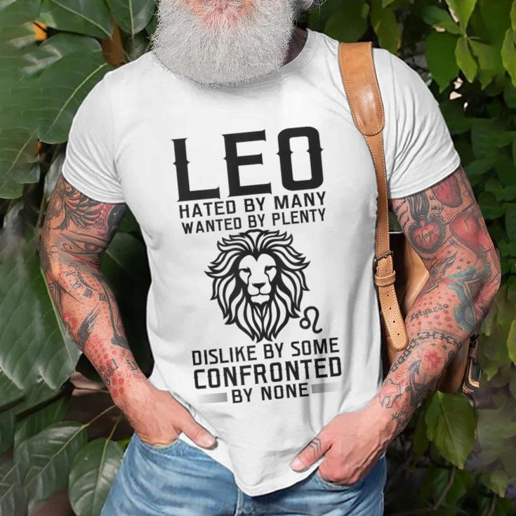 Lion Graphic Art July August Birthday Gifts Leo Zodiac Sign Unisex T-Shirt Gifts for Old Men