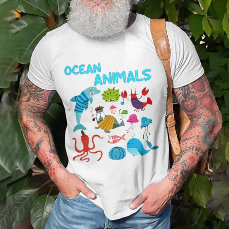Ocean Animals Marine Creatures Under The Sea Gift Unisex T-Shirt Gifts for Old Men
