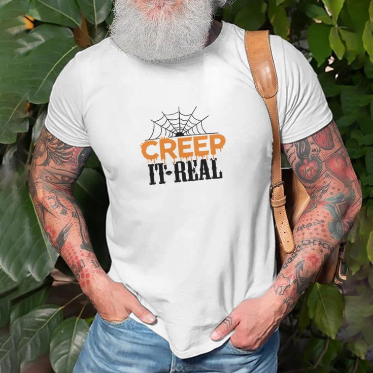 Spider Creep It Real Happy Halloween Unisex T-Shirt Gifts for Old Men