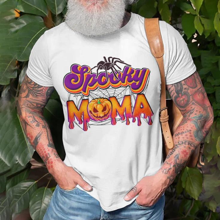 Spooky Mama Jack O Lantern Halloween Mama Pumpkin Unisex T-Shirt Gifts for Old Men
