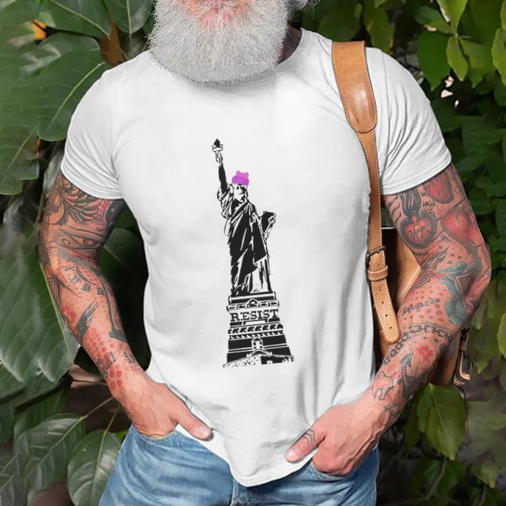 Statue Of Liberty Kitty Ears Resist Feminist Unisex T-Shirt Gifts for Old Men
