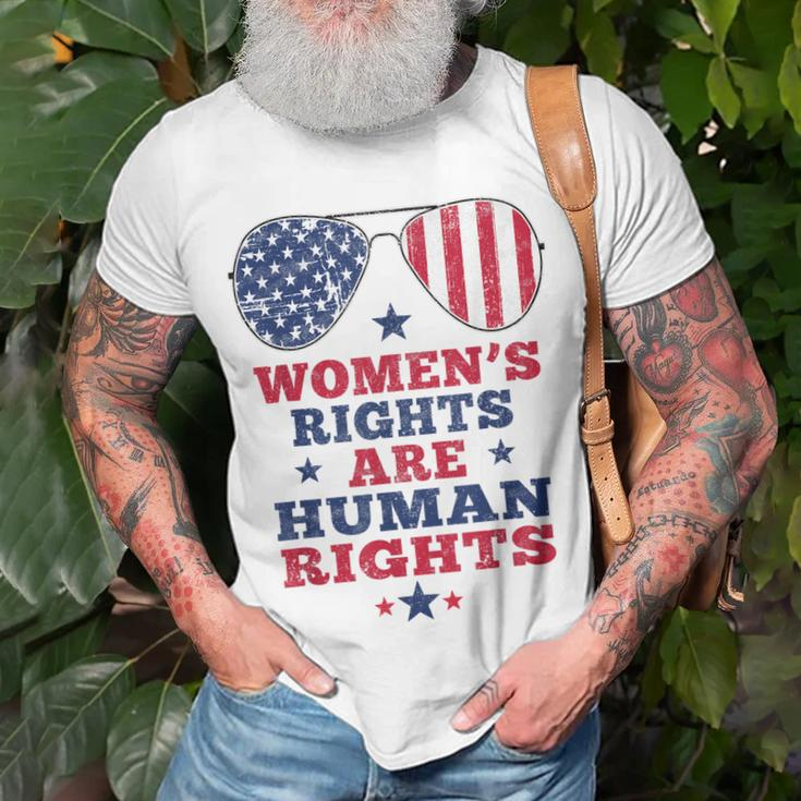 Womens Rights Are Human Rights American Flag 4Th Of July Unisex T-Shirt Gifts for Old Men