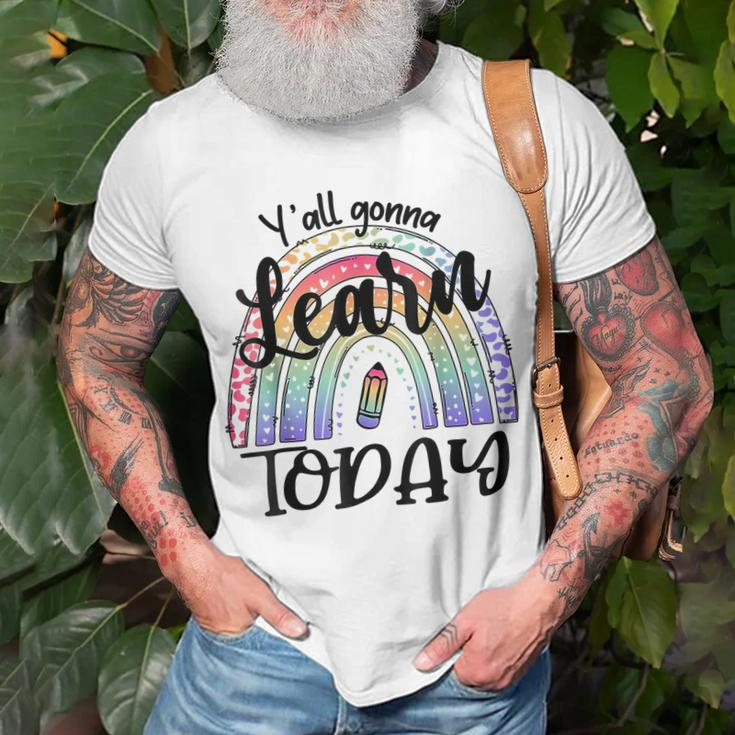 Yall Gonna Learn Today Back To School Tie Dye Rainbow T-shirt Gifts for Old Men