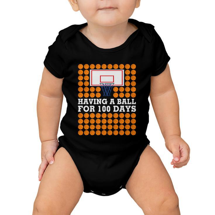 100Th Day Of School Basketball Balls 100 Basket Balls Basketball Hoop Baby Onesie