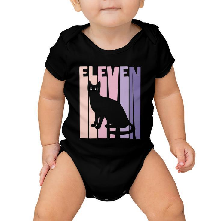 11Th Birthday Gift Cute Cat Fan 11 Years Old For Girls Baby Onesie