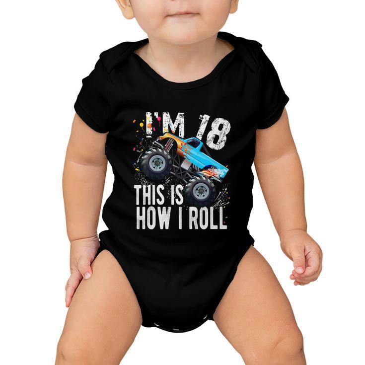 18 Year Old Gift Cool 18Th Birthday Boy Gift For Monster Truck Car Lovers Baby Onesie