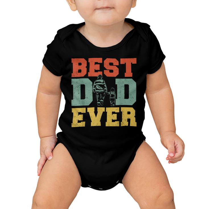 Firefighter Retro Best Dad Ever Firefighter Daddy Happy Fathers Day V2 Baby Onesie