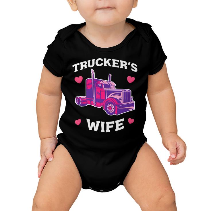Trucker Truckers Wife Pink Truck Truck Driver Trucker Baby Onesie