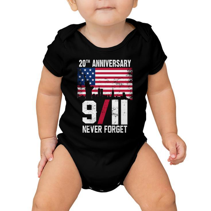 20Th Anniversary Never Forget 911 September 11Th Tshirt Baby Onesie