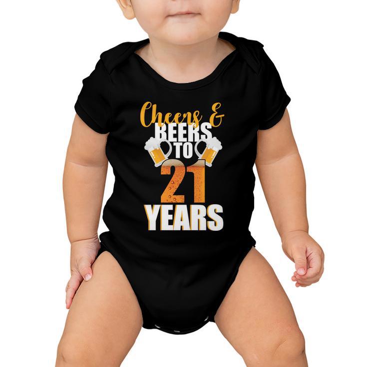 21St Birthday Cheers & Beers To 21 Years Tshirt Baby Onesie