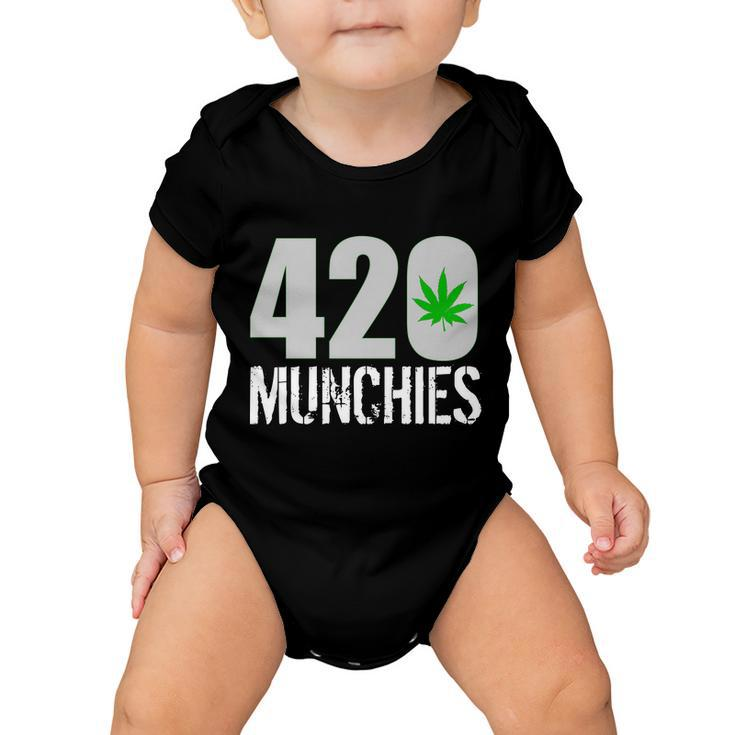 420 Munchies Weed Leaf Baby Onesie