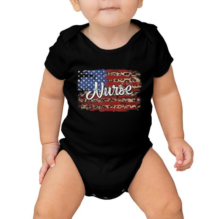 4Th July Independence Day American Flag Cute Graphic Nurse Gift Baby Onesie