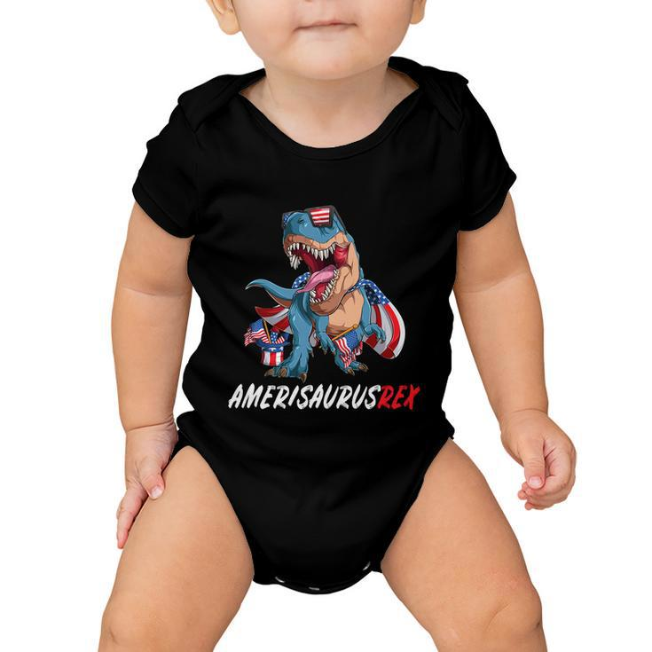 4Th July Tfunny Giftrex America Dinosaur Independence Day Patriot Usa Gift Baby Onesie
