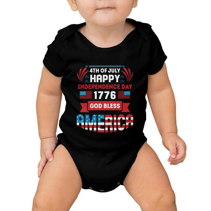 4Th Of July Happy Patriotic Day 1776 God Bless America Gift Baby Onesie
