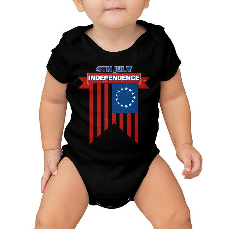 4Th Of July Independence American Flag Baby Onesie