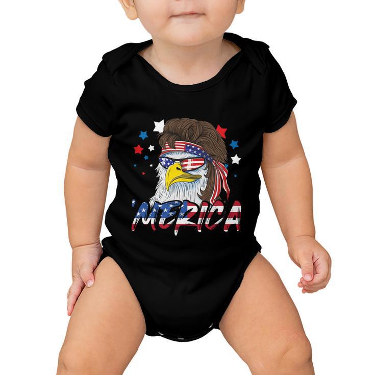 4Th Of July Merica Eagle Mullet Usa American Flag Gift Baby Onesie