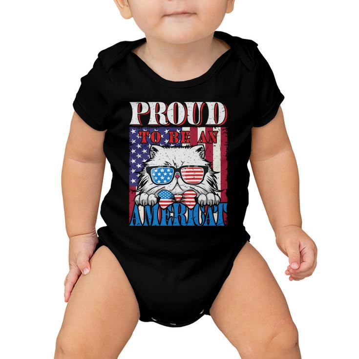 4Th Of July Proud To Be An American Cat Lover Baby Onesie