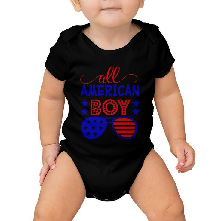 All American Boy Sunglasses 4Th Of July Independence Day Patriotic Baby Onesie