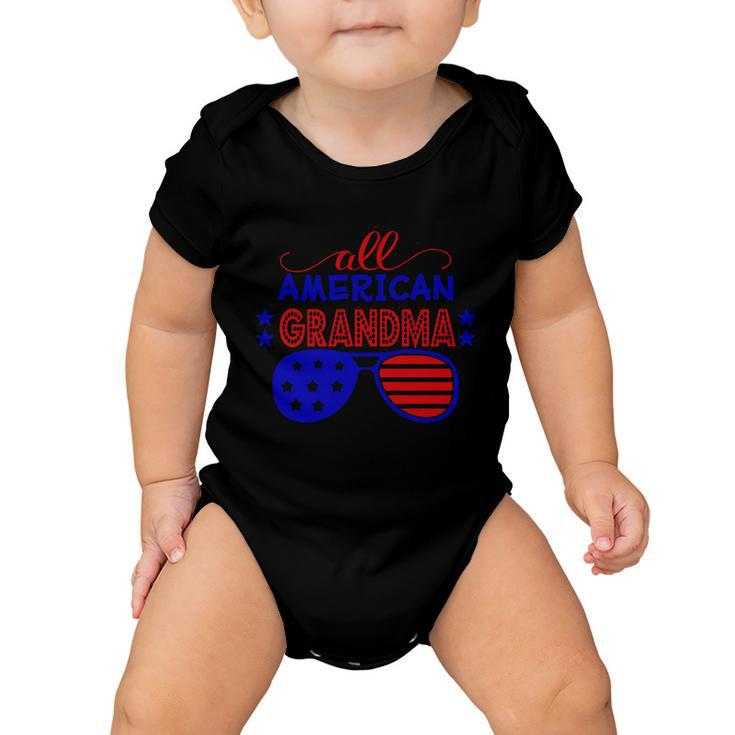 All American Grandma Sunglasses 4Th Of July Independence Day Patriotic Baby Onesie
