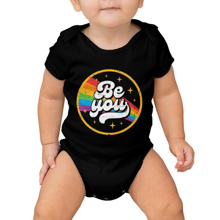 Ally Retro Vintage Be You Pride Lgbtq Gay Lgbt Baby Onesie