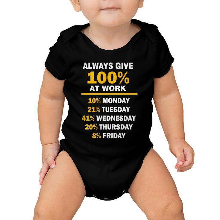 Always Give A 100 At Work Funny Tshirt Baby Onesie