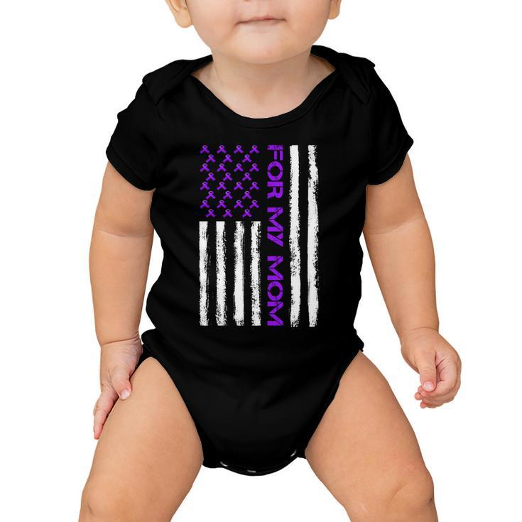 Alzheimers Awareness For My Mom Support Flag Baby Onesie