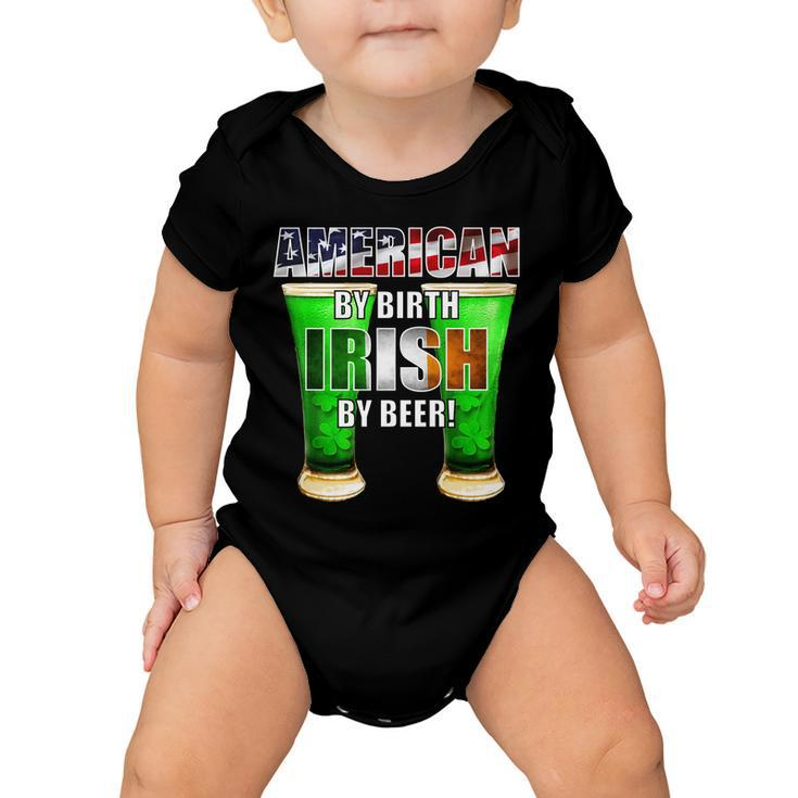 American By Birth Irish By Beer St Patricks Day Graphic Design Printed Casual Daily Basic Baby Onesie