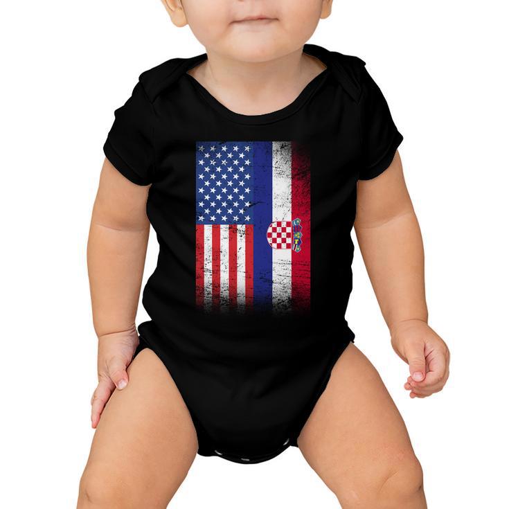 American Croatian Flag Croatia Pride Baby Onesie