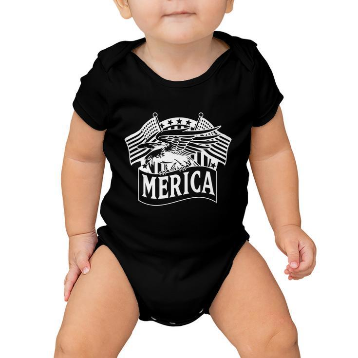 American Flag Merica Tee Eagle Mullet 4Th Of July Usa Gift Baby Onesie