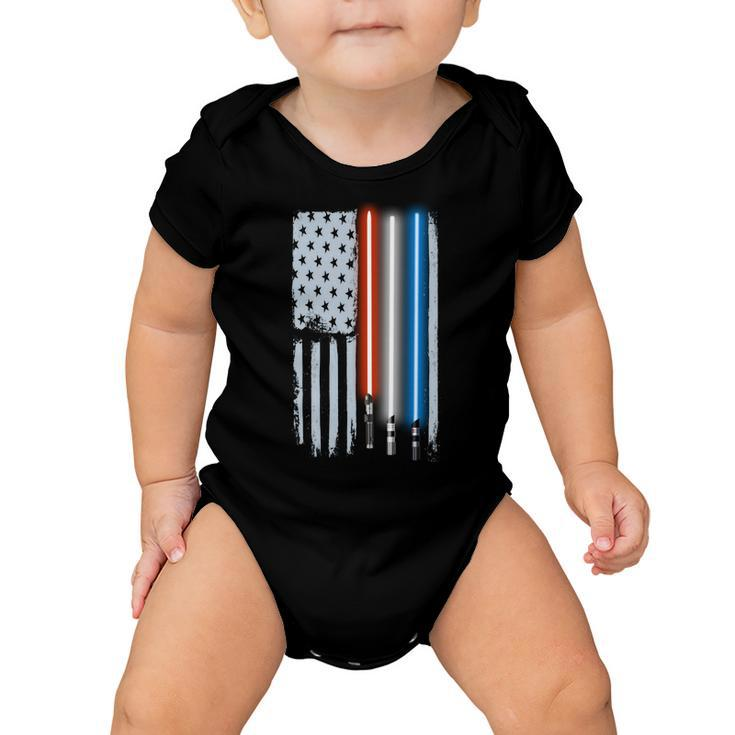 American Lightsaber Flag Tshirt Baby Onesie