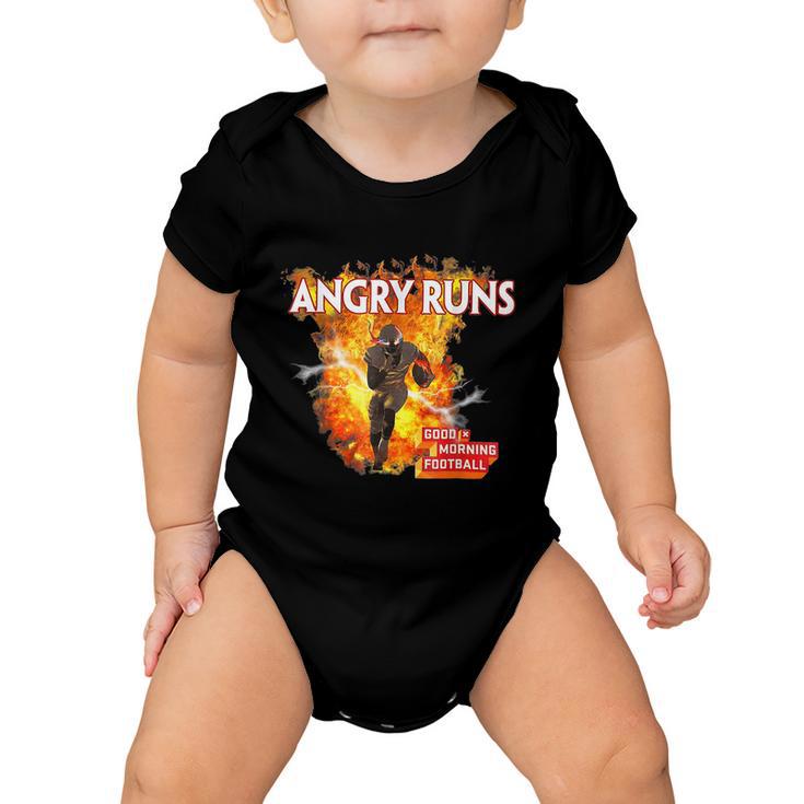 Angry Runs Good Morning Football Sport Lover Football Fan Tshirt Baby Onesie