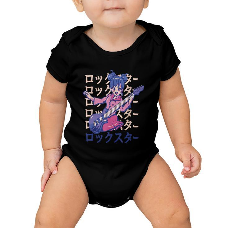 Anime Girl Bass Guitar Baby Onesie