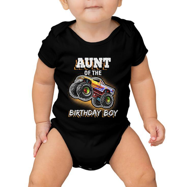 Aunt Of The Birthday Boy Monster Truck Birthday Gift Baby Onesie