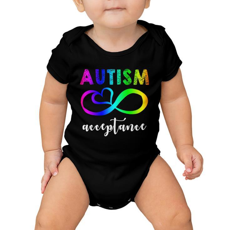 Autism Acceptance Rainbow Tshirt Baby Onesie