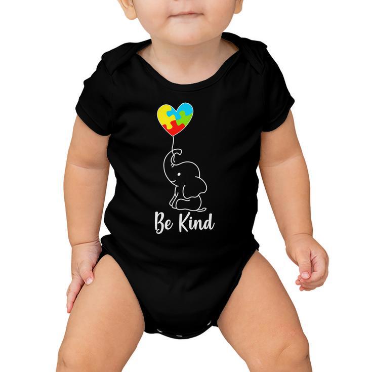 Autism Awareness Be Kind Elephant Tshirt Baby Onesie