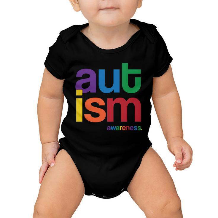 Autism Awareness Rainbow Letters Tshirt Baby Onesie