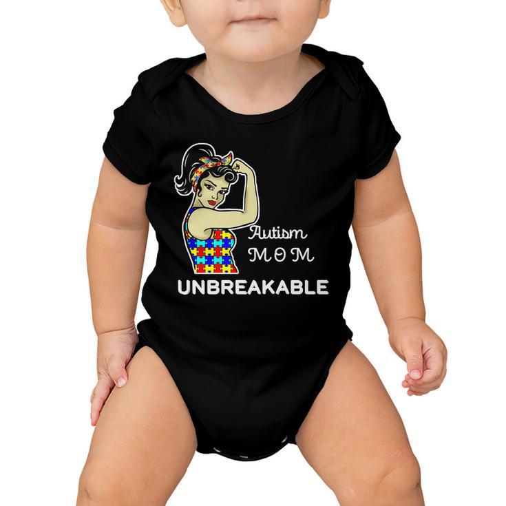 Autism Mom Unbreakable Puzzle Pieces Baby Onesie