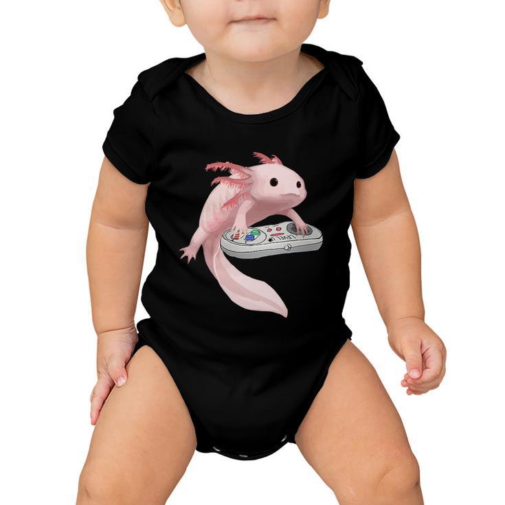 Axolotl Fish Playing Video Game Axolotl Lizard Gamers Baby Onesie