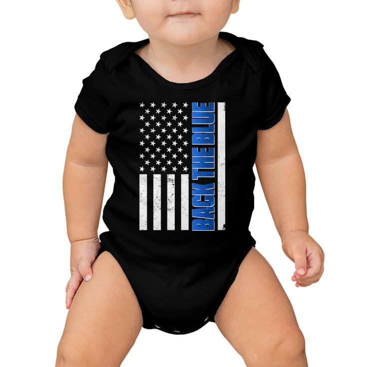 Back The Blue Thin Blue Line Us Flag Baby Onesie