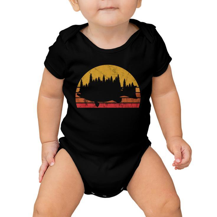 Bass Fishing Forest Sunset Baby Onesie